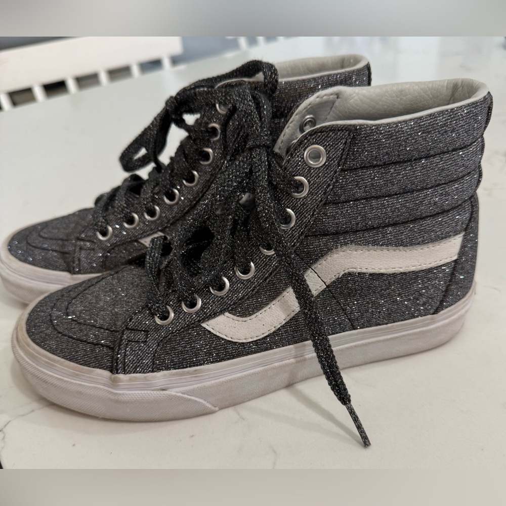 Vans x Madewell hi top Sneakers -Dark Grey Glitter - women size 7 (men’s 5.5)